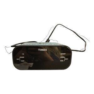 Timex Black Digital Alarm Clock with AM/FM Radio and Snooze Design, Green Disp.‎